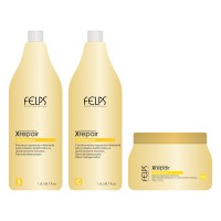 Felps Profissional Kit Xrepair Bio Molecular Shampoo 1,500ml + Condicionador 1,500ml + Máscara 500g